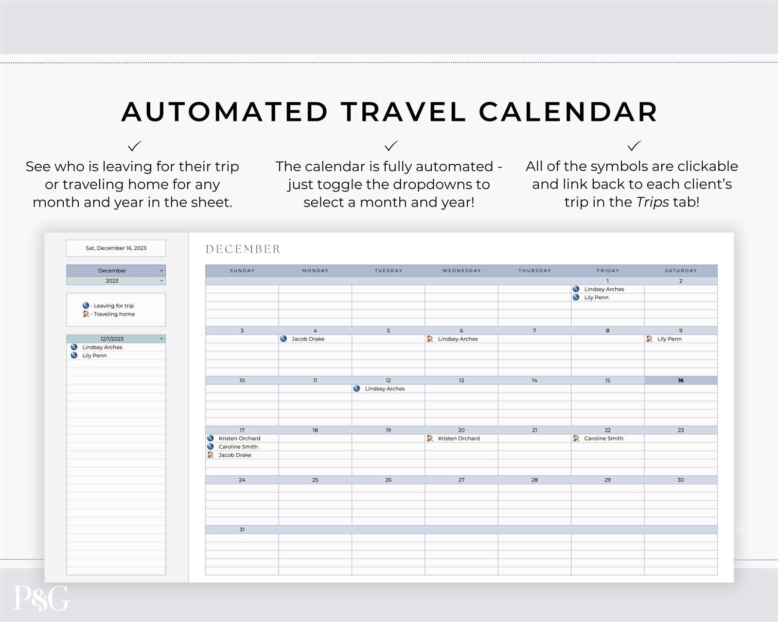 travel calendar template