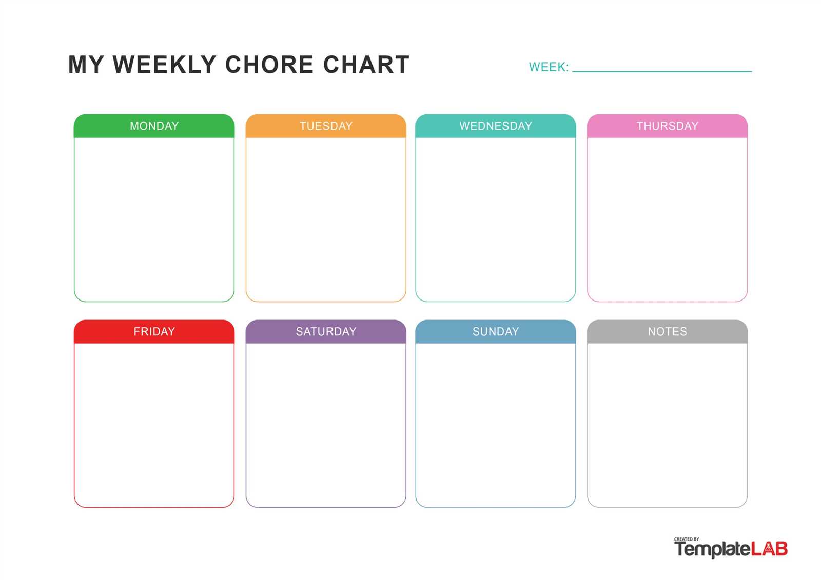 monthly chores calendar template