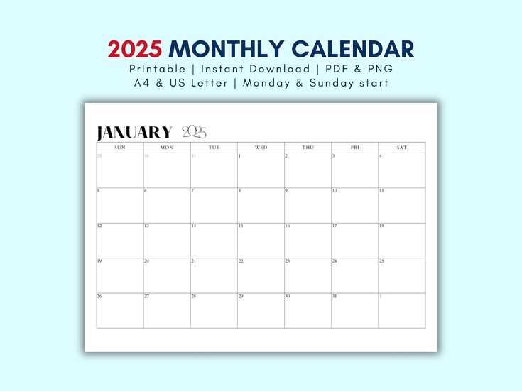 2025 calendar template download