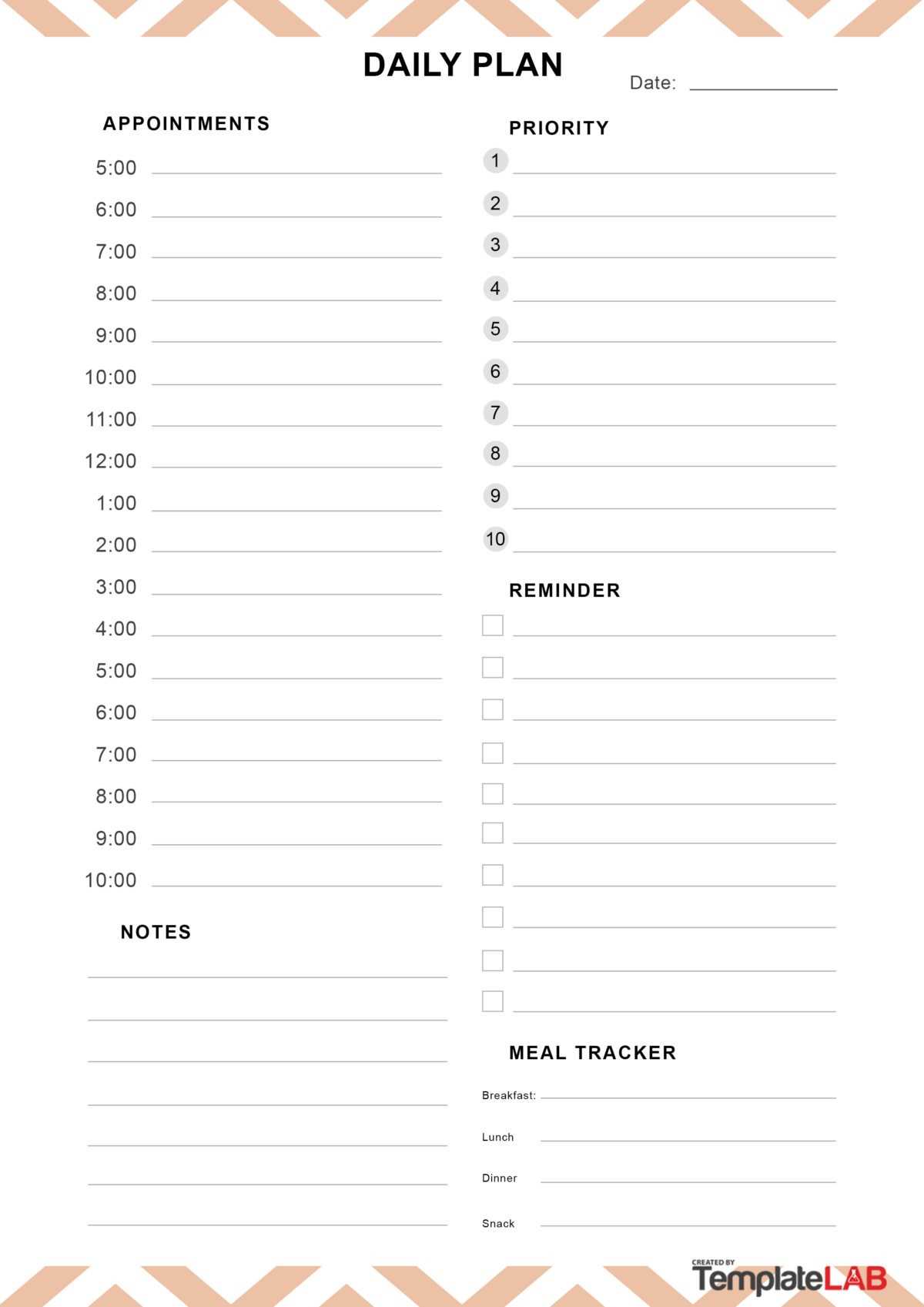 daily activity calendar template