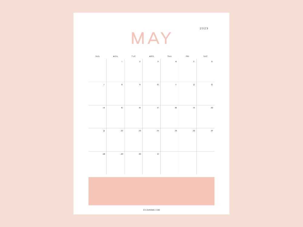 may calendar template