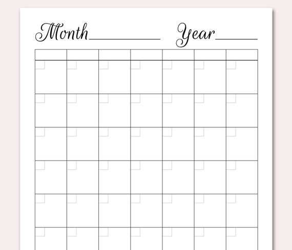 blank calendar schedule template