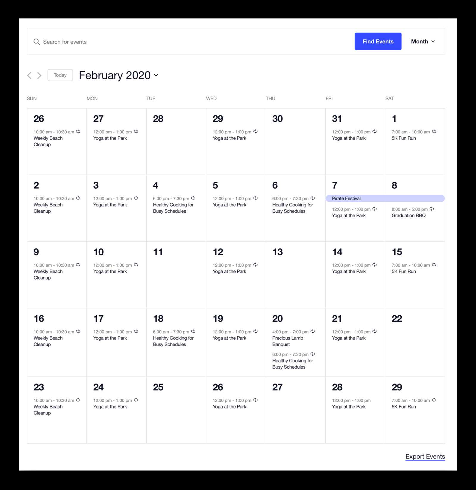 html css calendar template