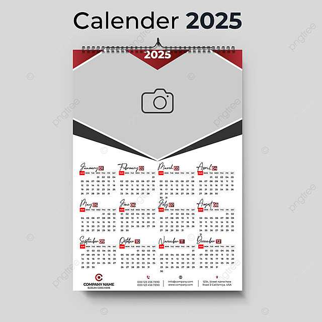 2025 wall calendar template