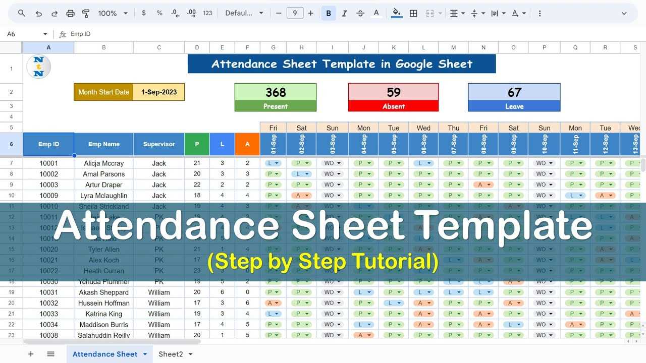 absentee calendar template