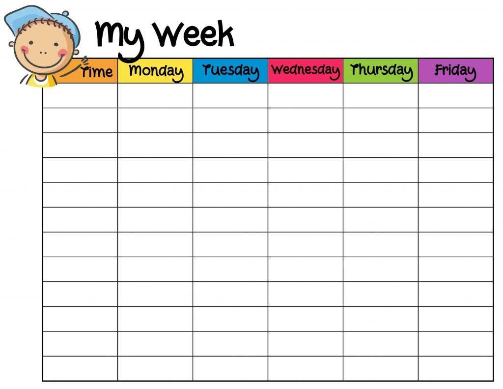 weekly activity calendar template