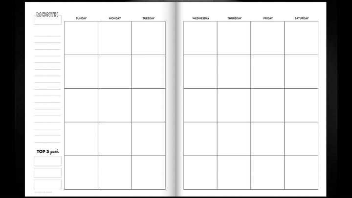 two page per month calendar template