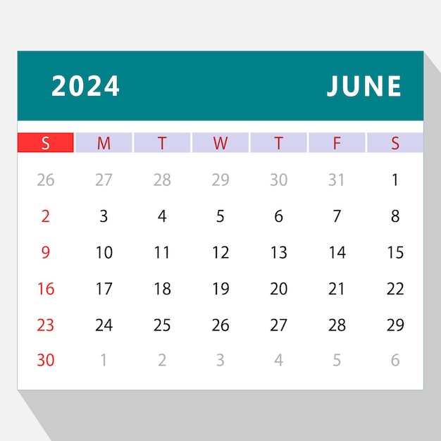 june calendar template