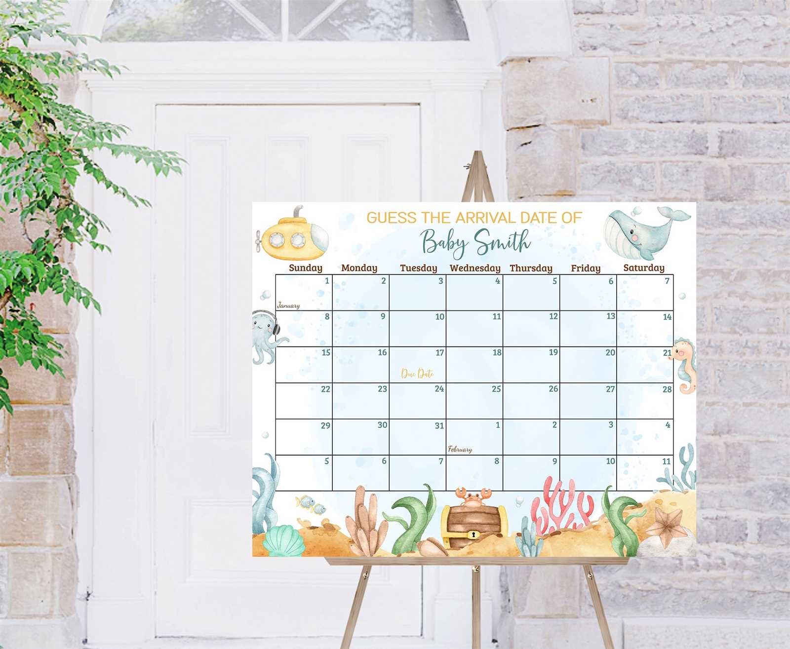 guess the due date calendar template free