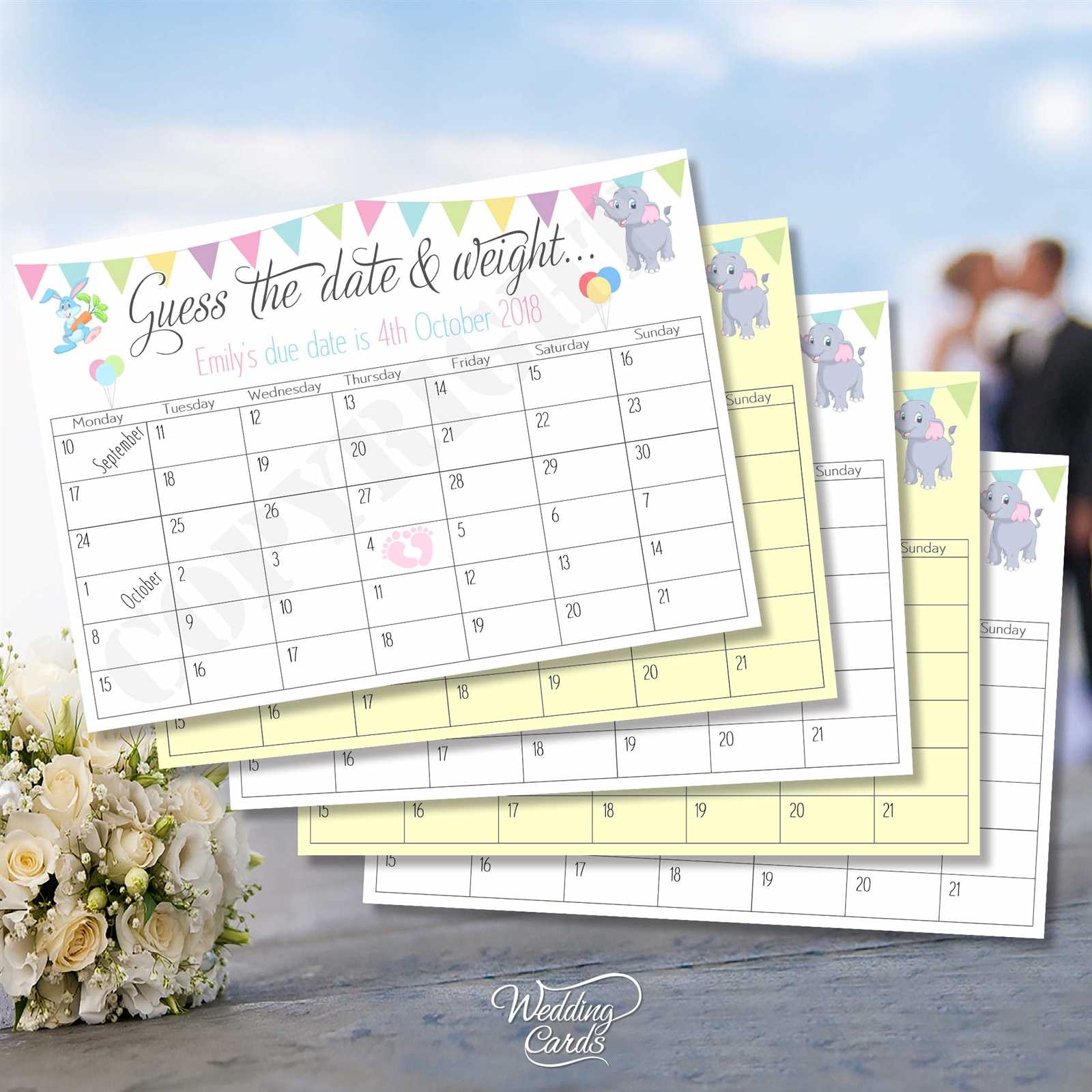 guess the due date calendar template free