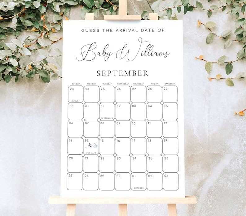 guess the due date calendar template free