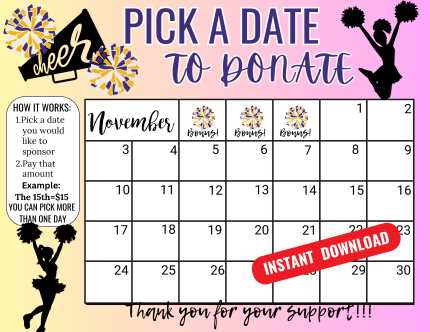 calendar fundraiser template free