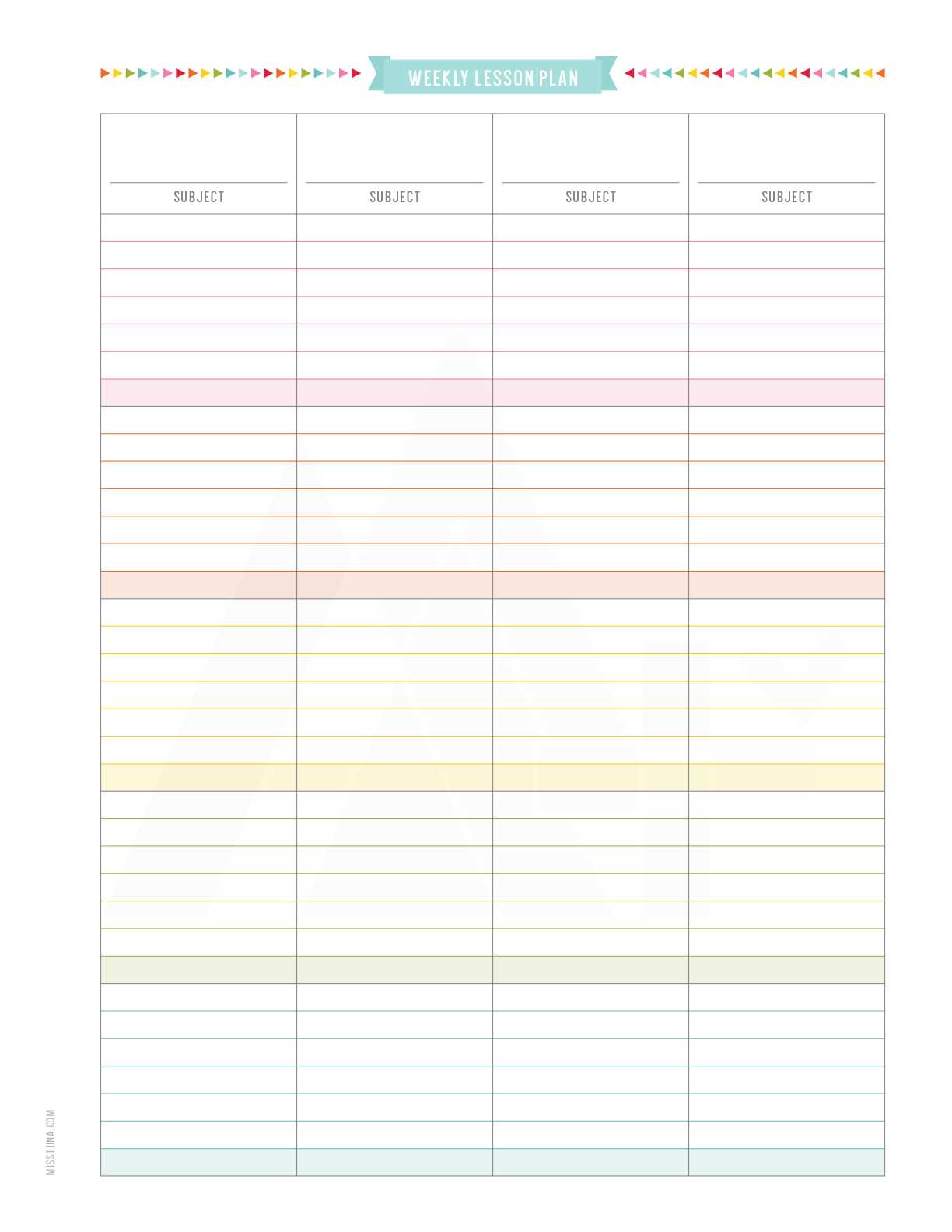 teacher lesson plan calendar template