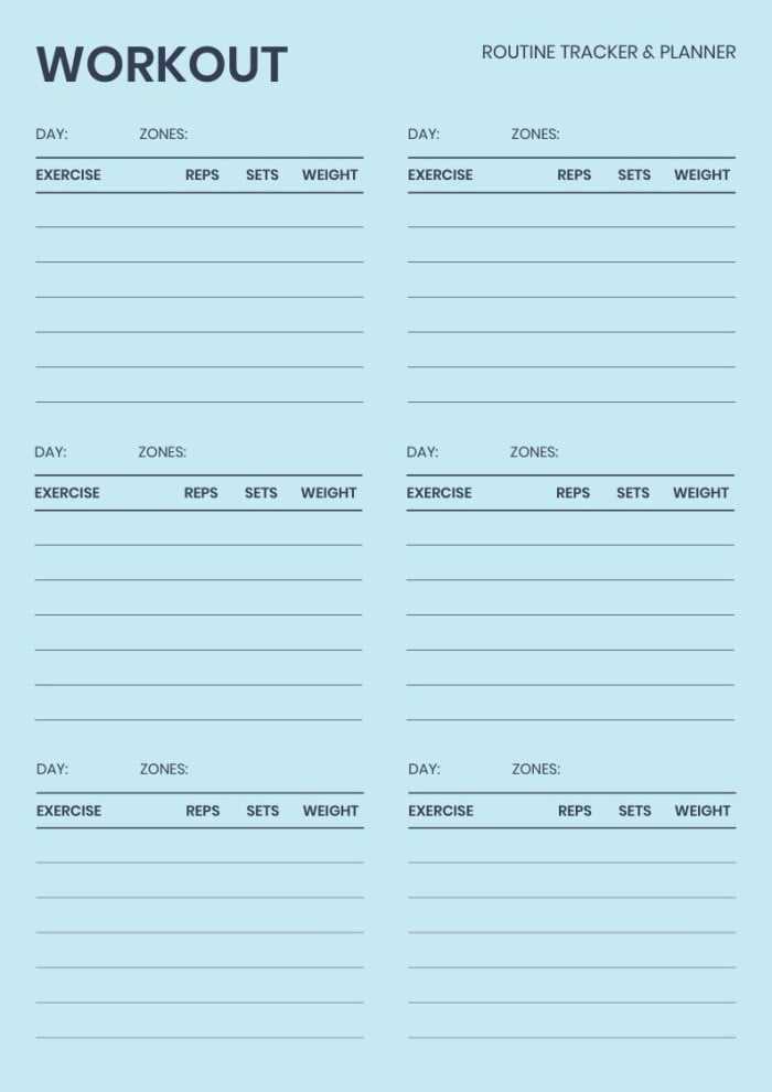 weekly workout calendar template