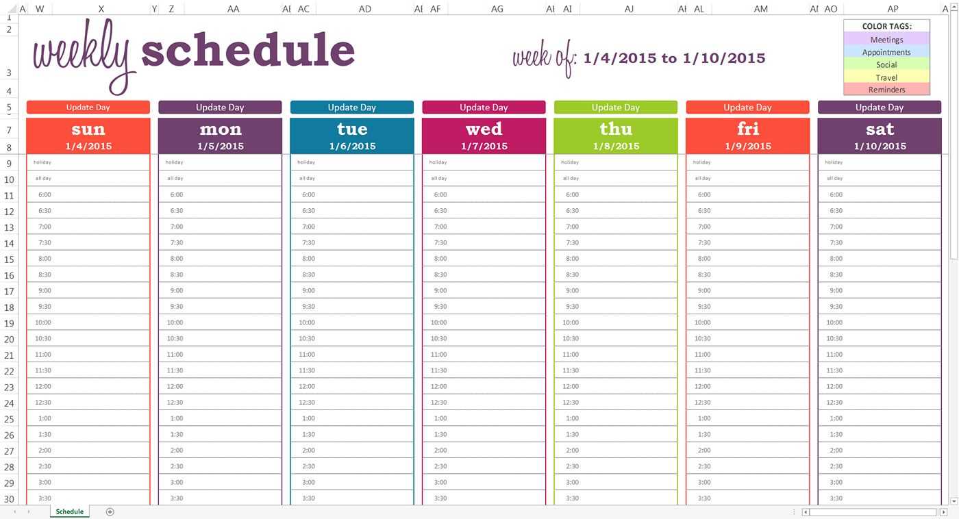 time slot calendar template