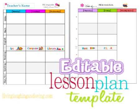 free lesson plan calendar template