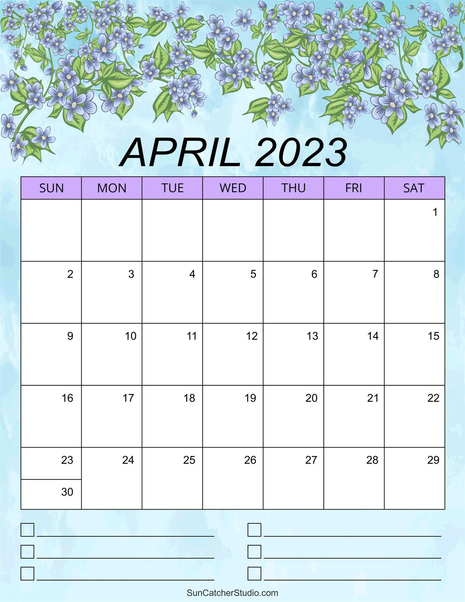 free april calendar template