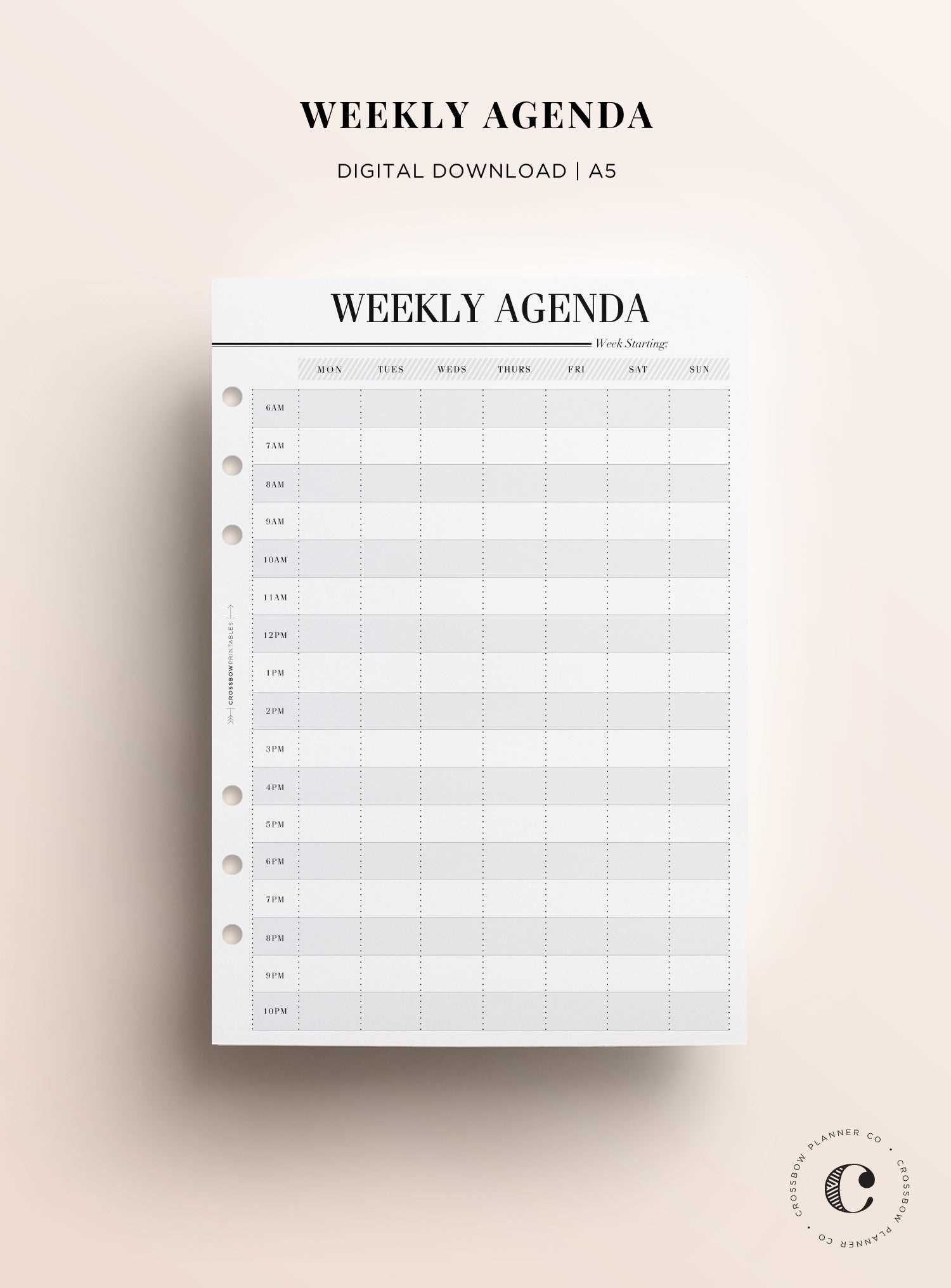 a5 calendar template