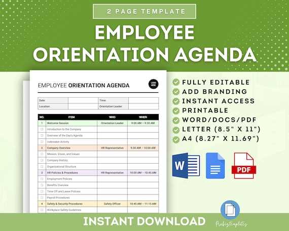 orientation calendar template