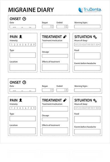 headache calendar template