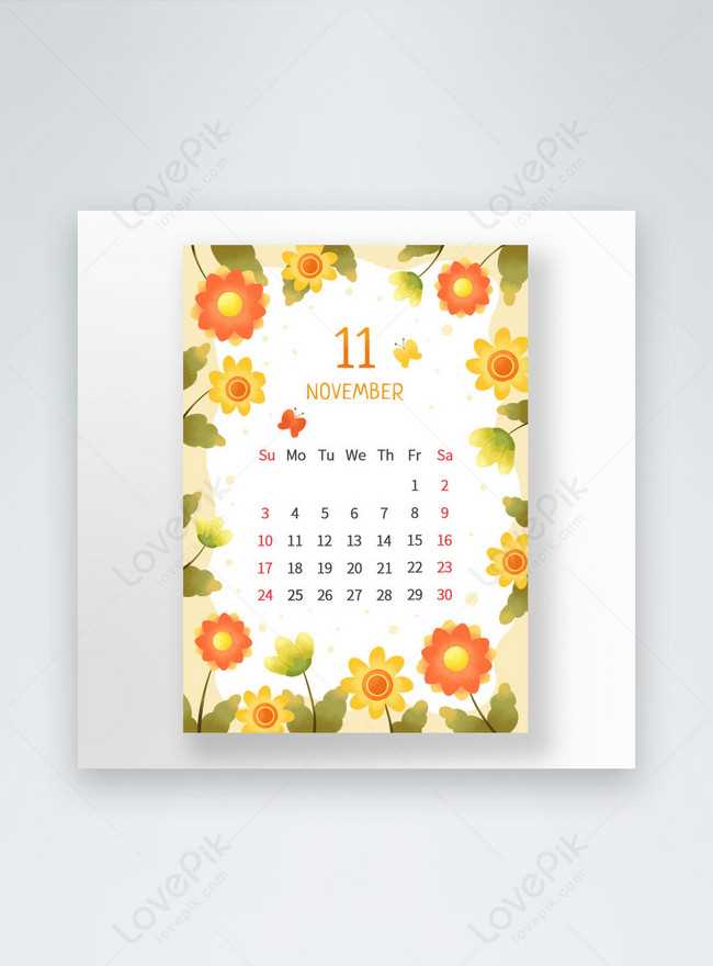 free november calendar template