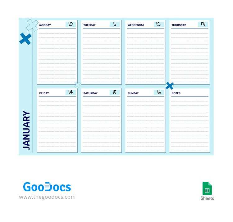 template weekly calendar