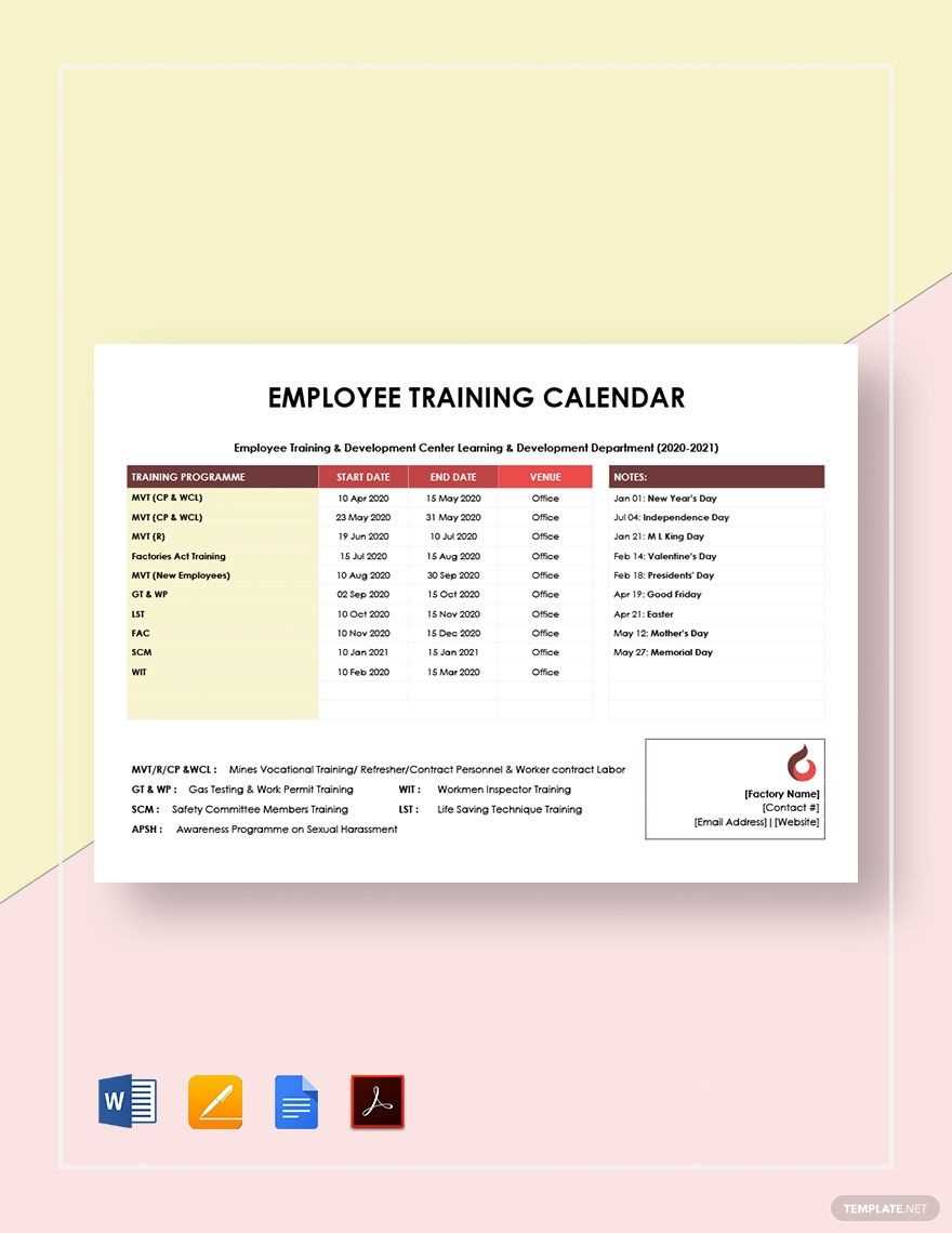 coaching calendar template