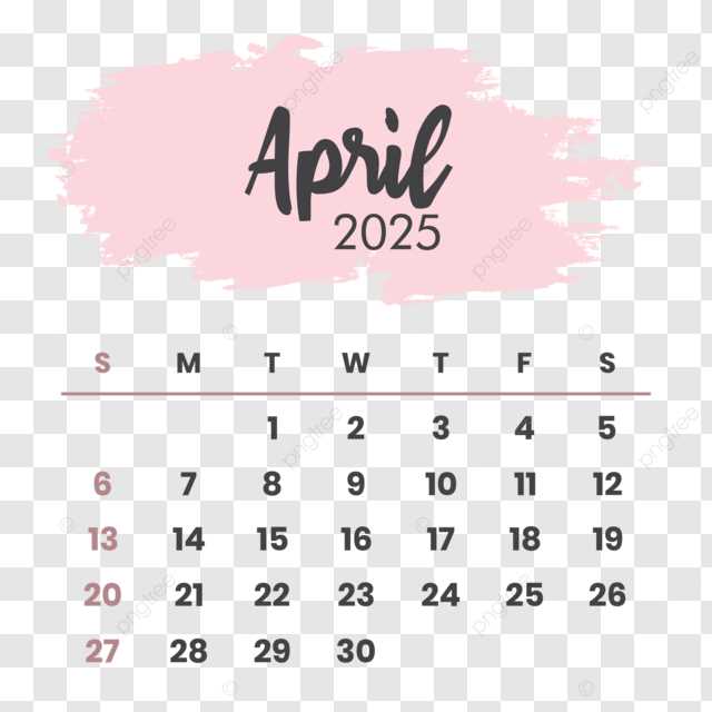 blank calendar template april 2025