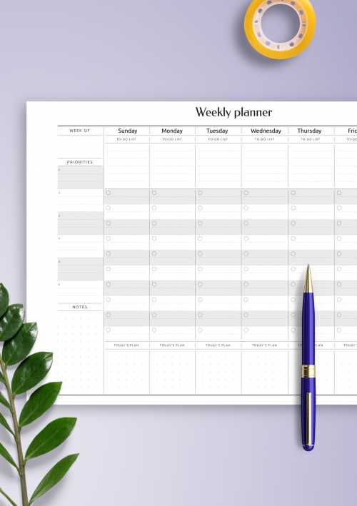 week calendar planner template