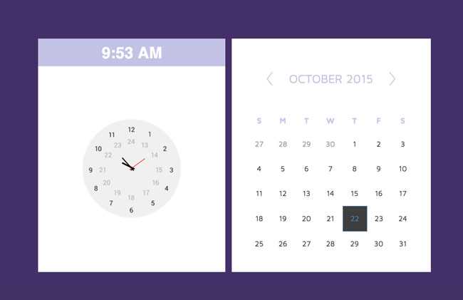 calendar template html css