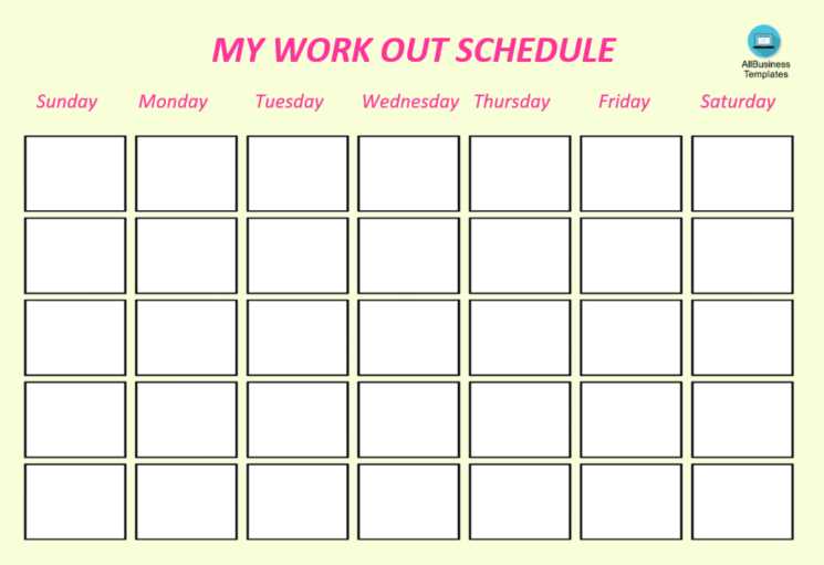 blank workout calendar template