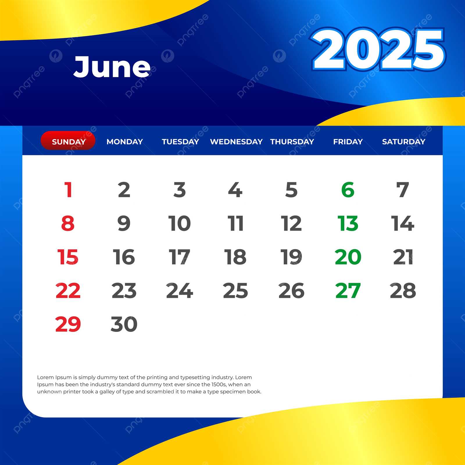 template for june 2025 calendar