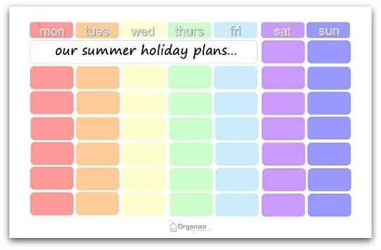 holiday planner calendar template