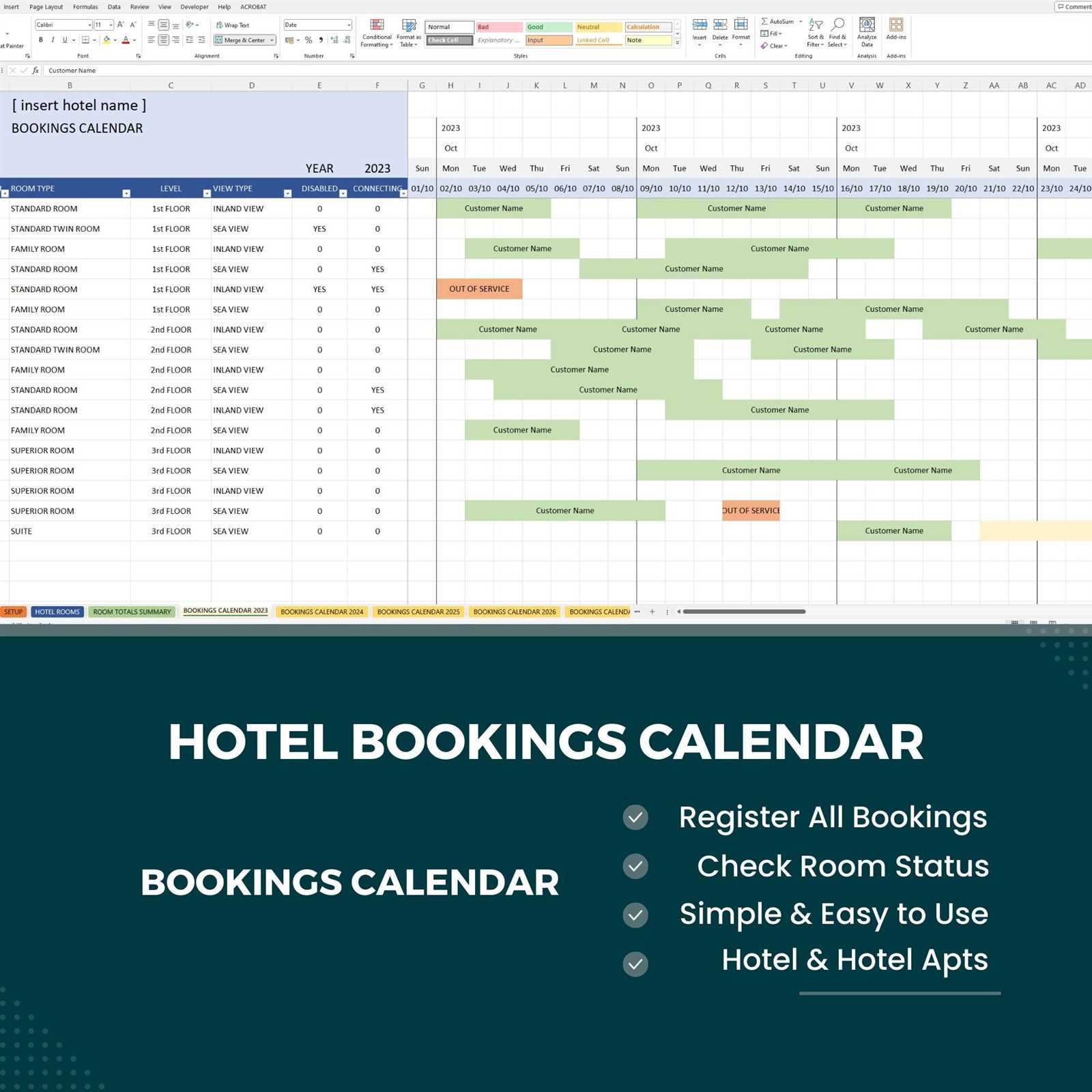 hotel demand calendar template