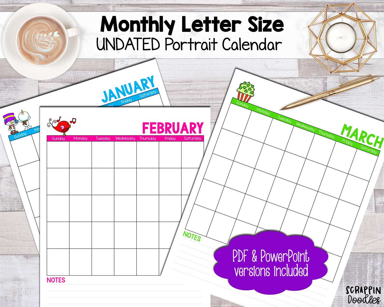 blank monthly calendar template portrait