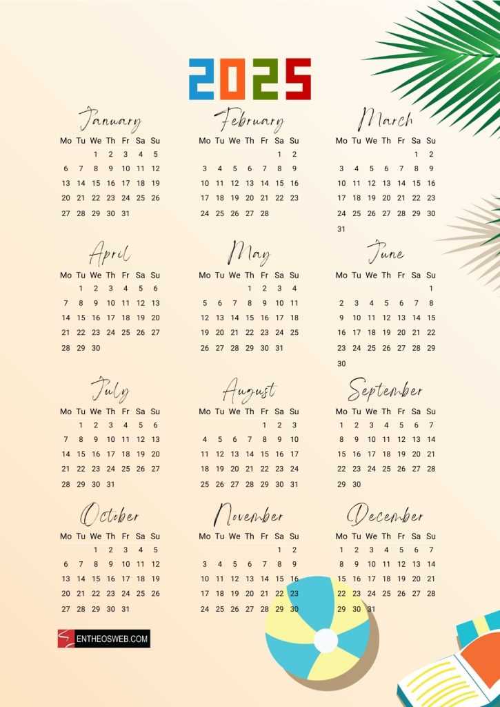 free 2025 calendar template free download