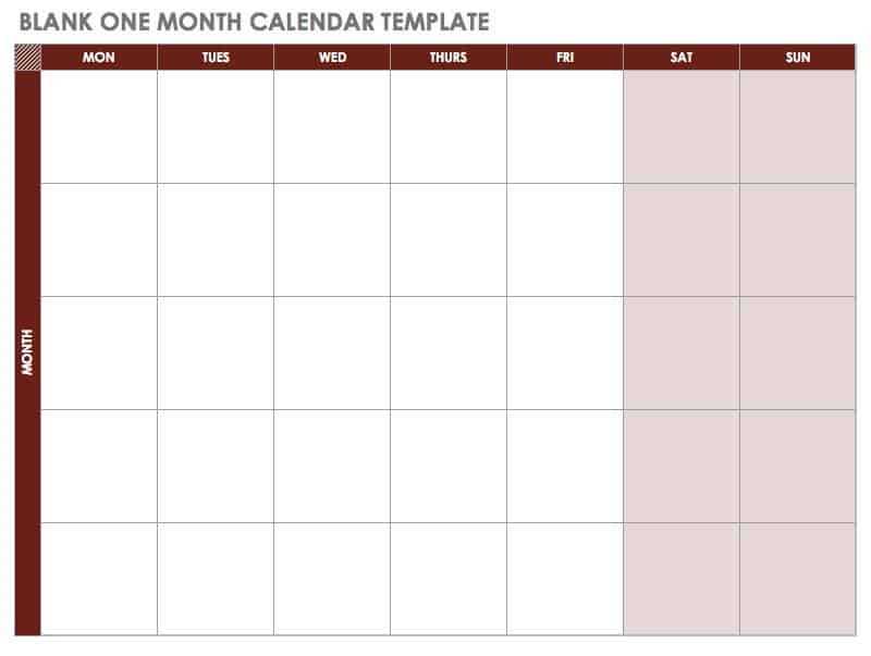 one year calendar template