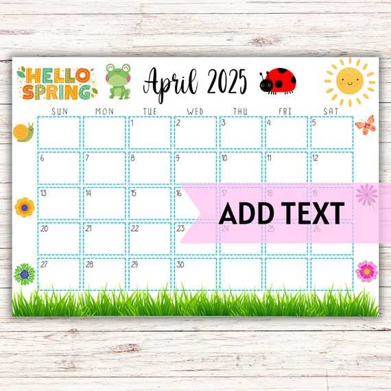 spring 2025 calendar template