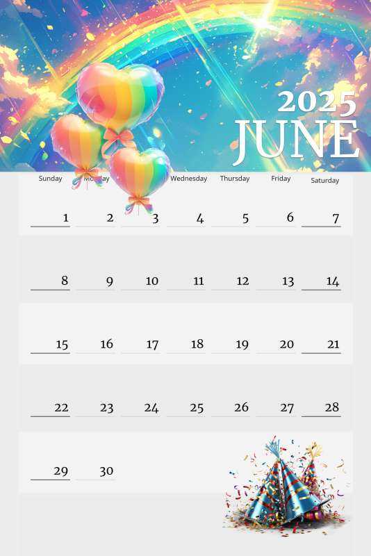 june calendar template editable