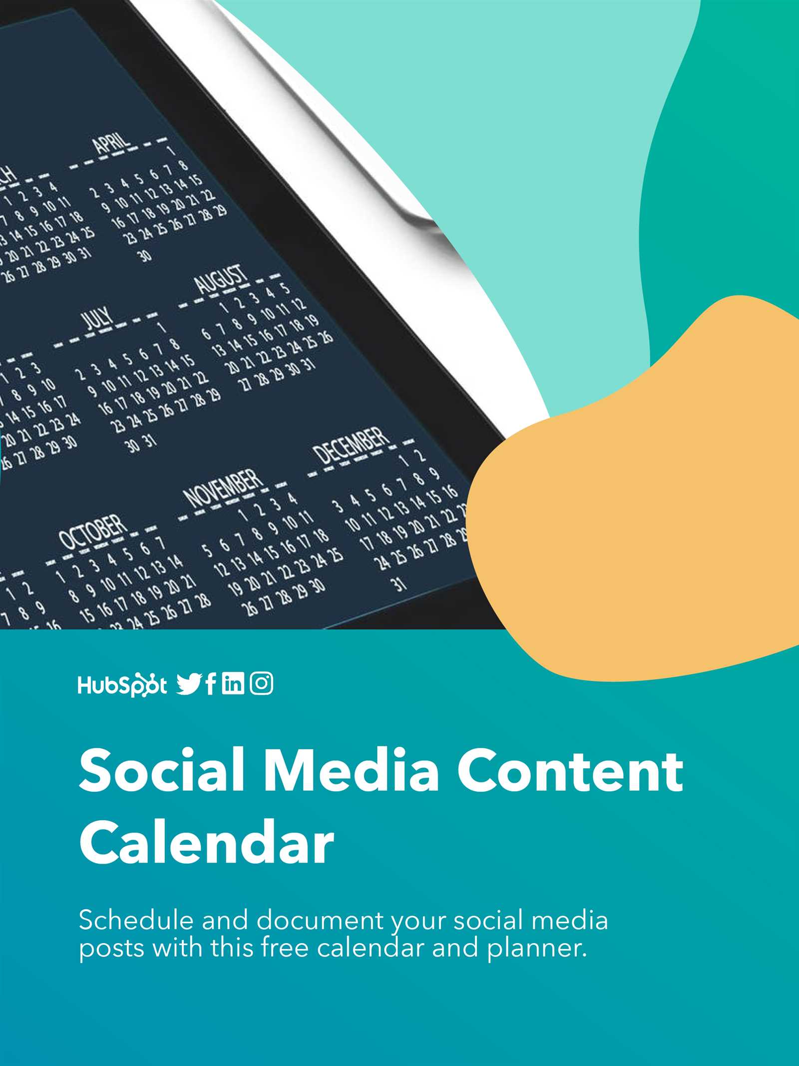 hubspot social media content calendar template