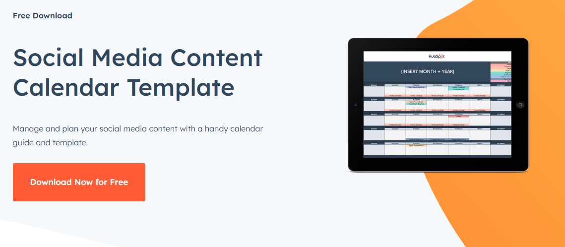 hubspot social media content calendar template