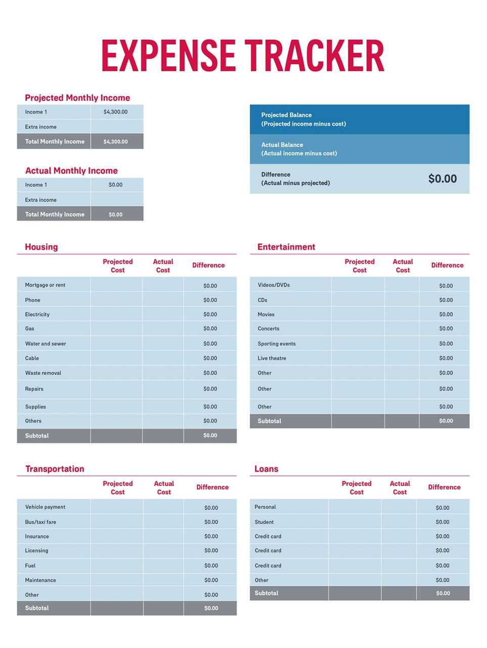 financial planning calendar template