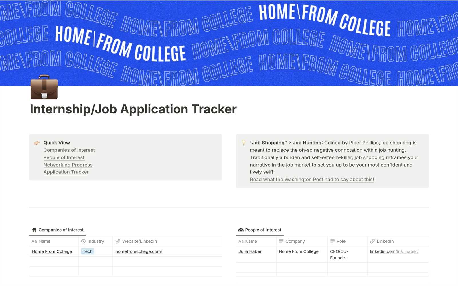 internship calendar template