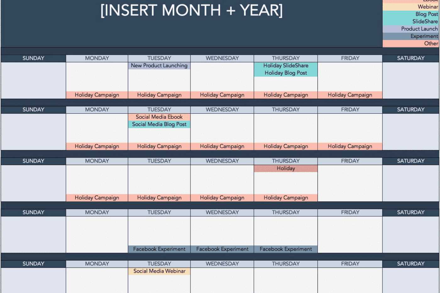 marketing strategy calendar template