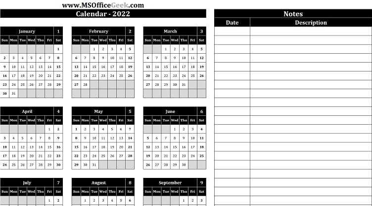 fiscal calendar template