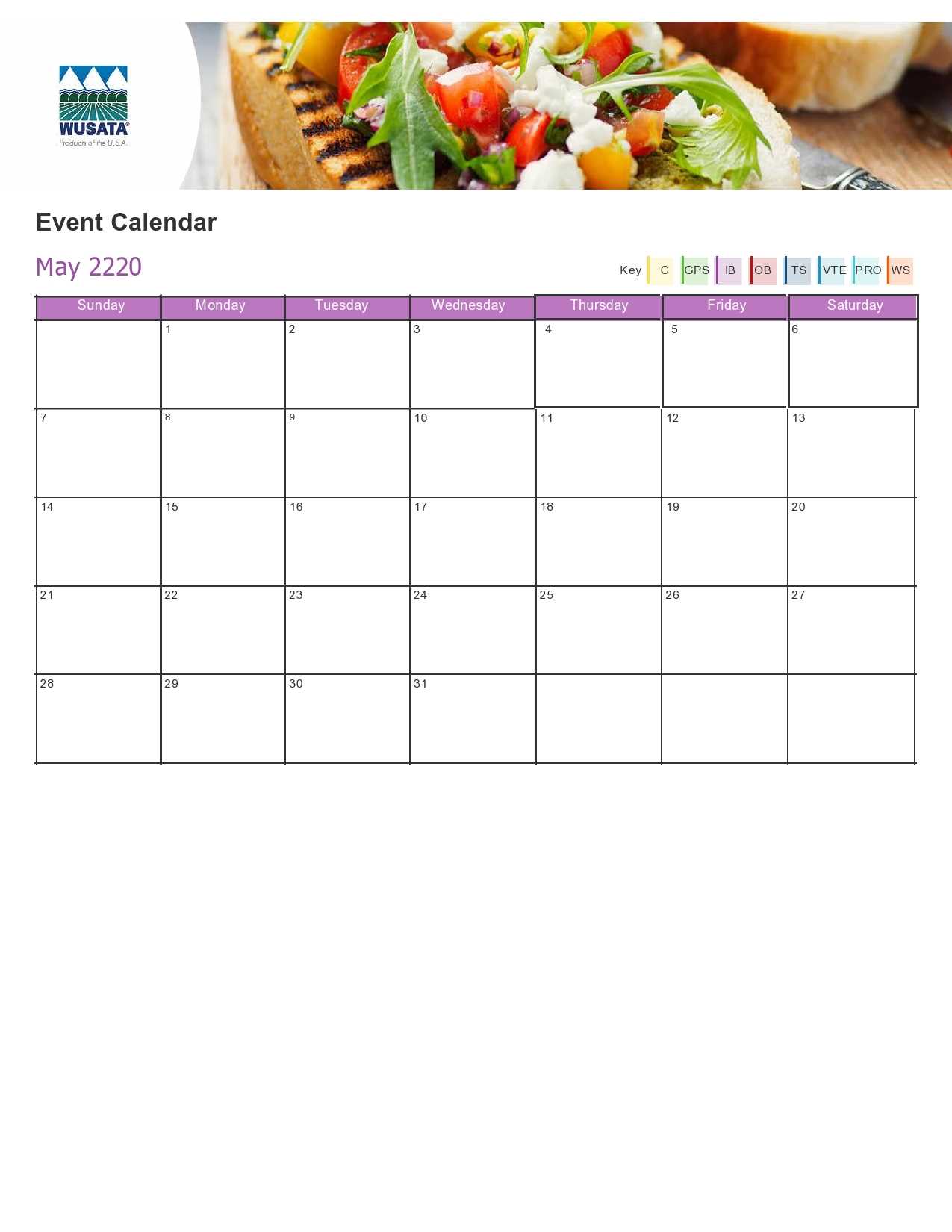 monthly activity calendar template