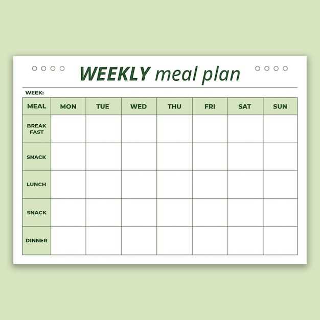 meal plan calendar template free