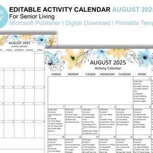 free activity calendar template for seniors