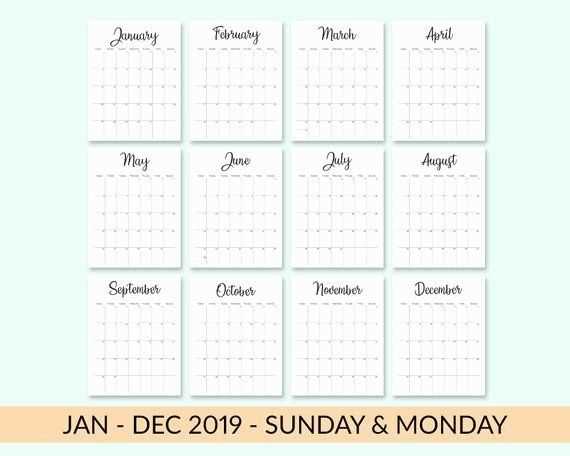 8 x 11 calendar template