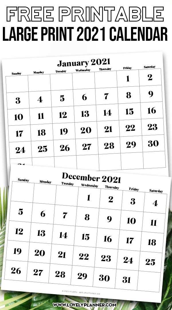 oversized calendar template